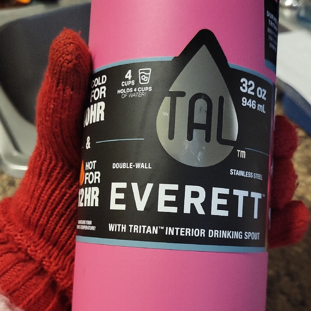 Everett Pink Stainless Steel Water Bottle - Picture 3 of 6